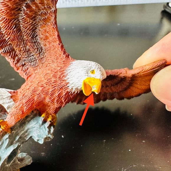 Vintage Small Bald Eagle Resin Figurine H3.3" *W4 Inches Decor - Picture 6 of 6